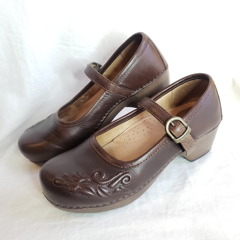 Dansko Brown Leather Mules